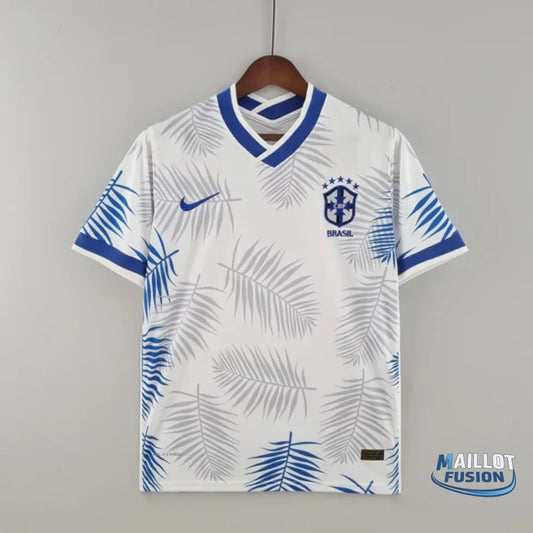 Maillot Brésil saison 2022 édition spéciale blanc et bleu